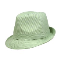 Fedora Hats – 12 PCS PinStripe Cotton - Green - HT-7815GN